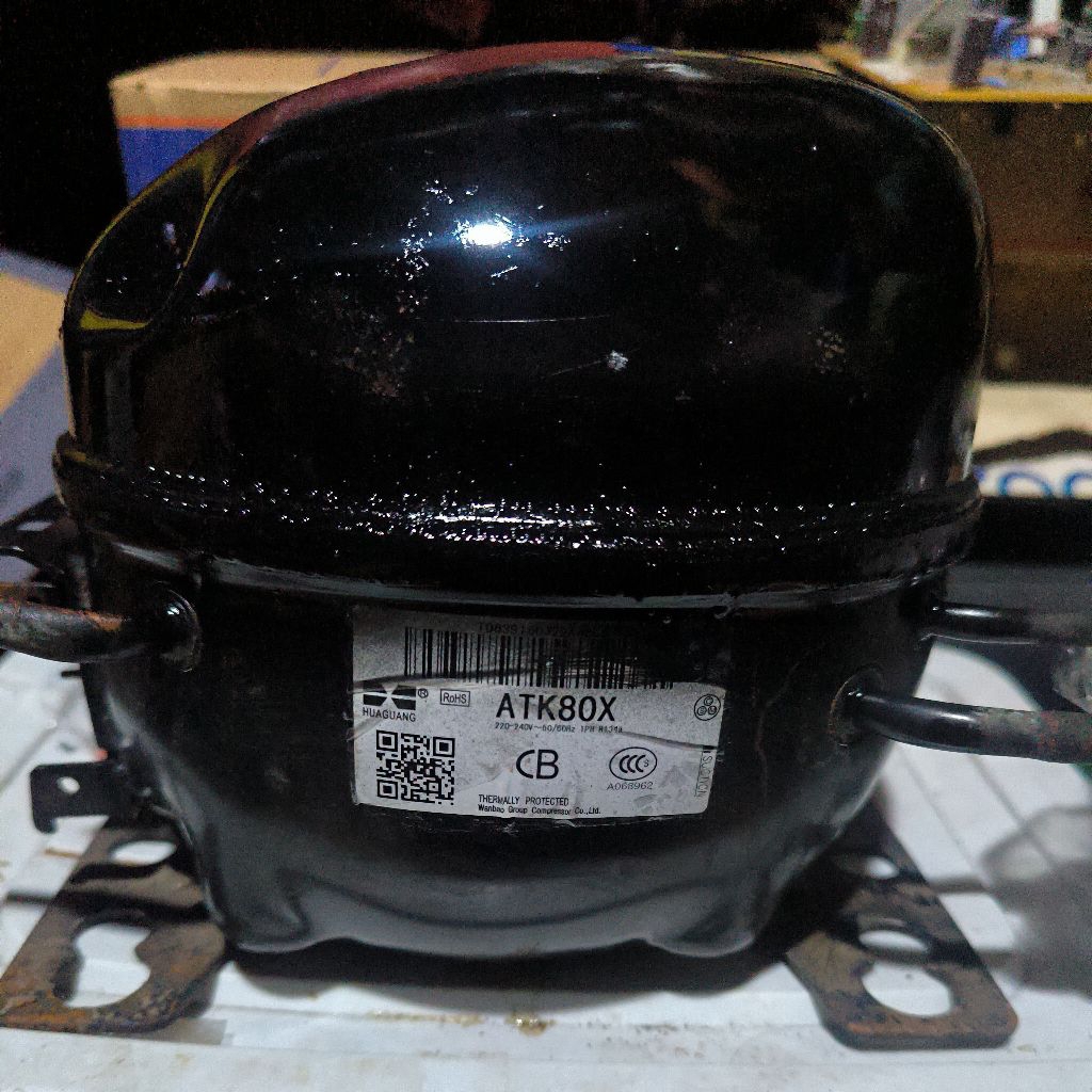 Kompresor kulkas 1/4 PK ATK80X ORIGINAL copotan dari freezer 6rak SHARP