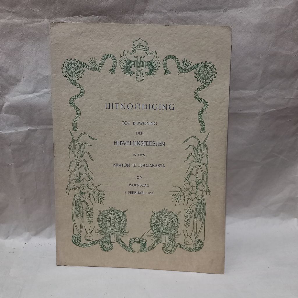 Dokumen langka,undangan pernikahan di kraton yogyakarta pada 8 februari 1939