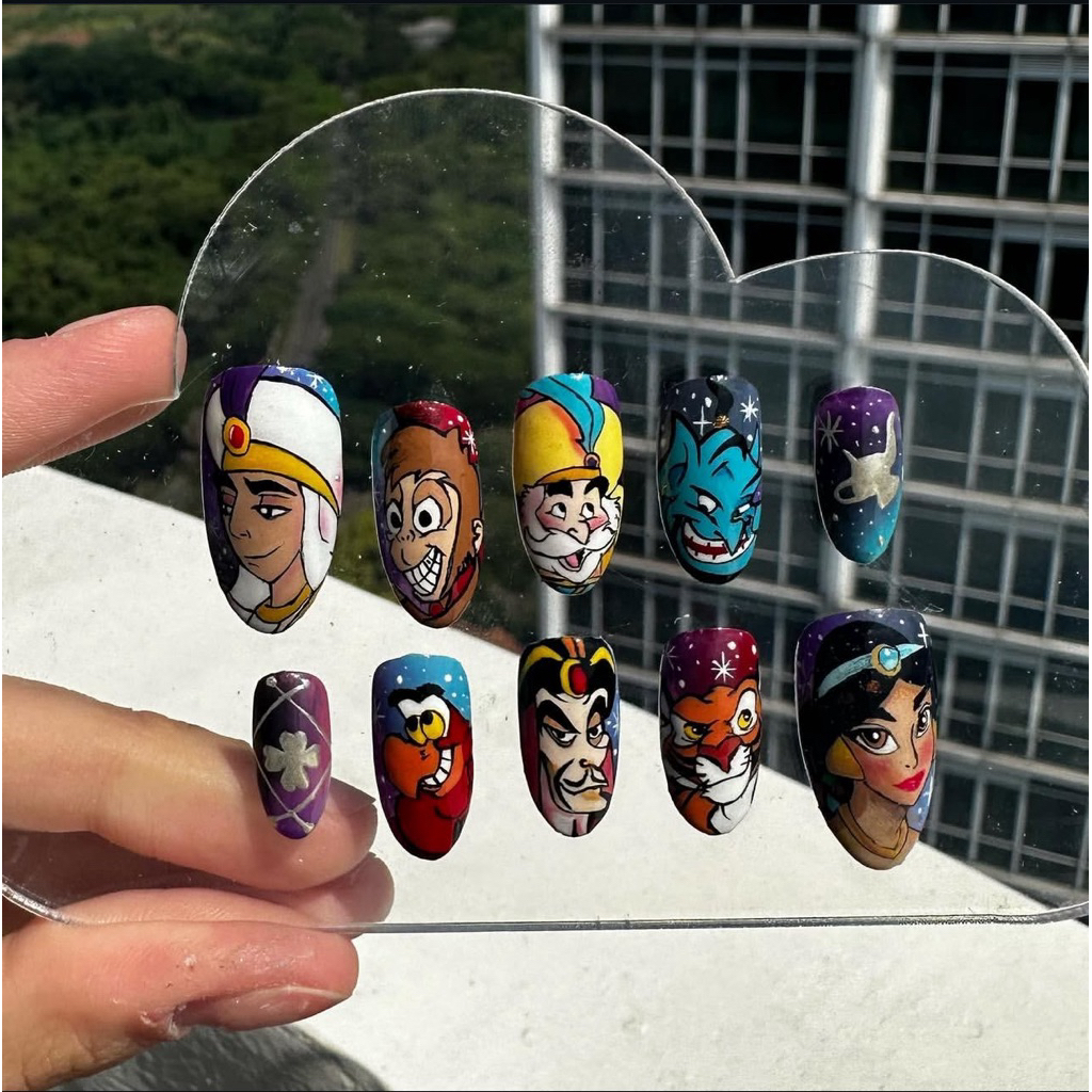 Jasmine and Aladdin Press on Nail