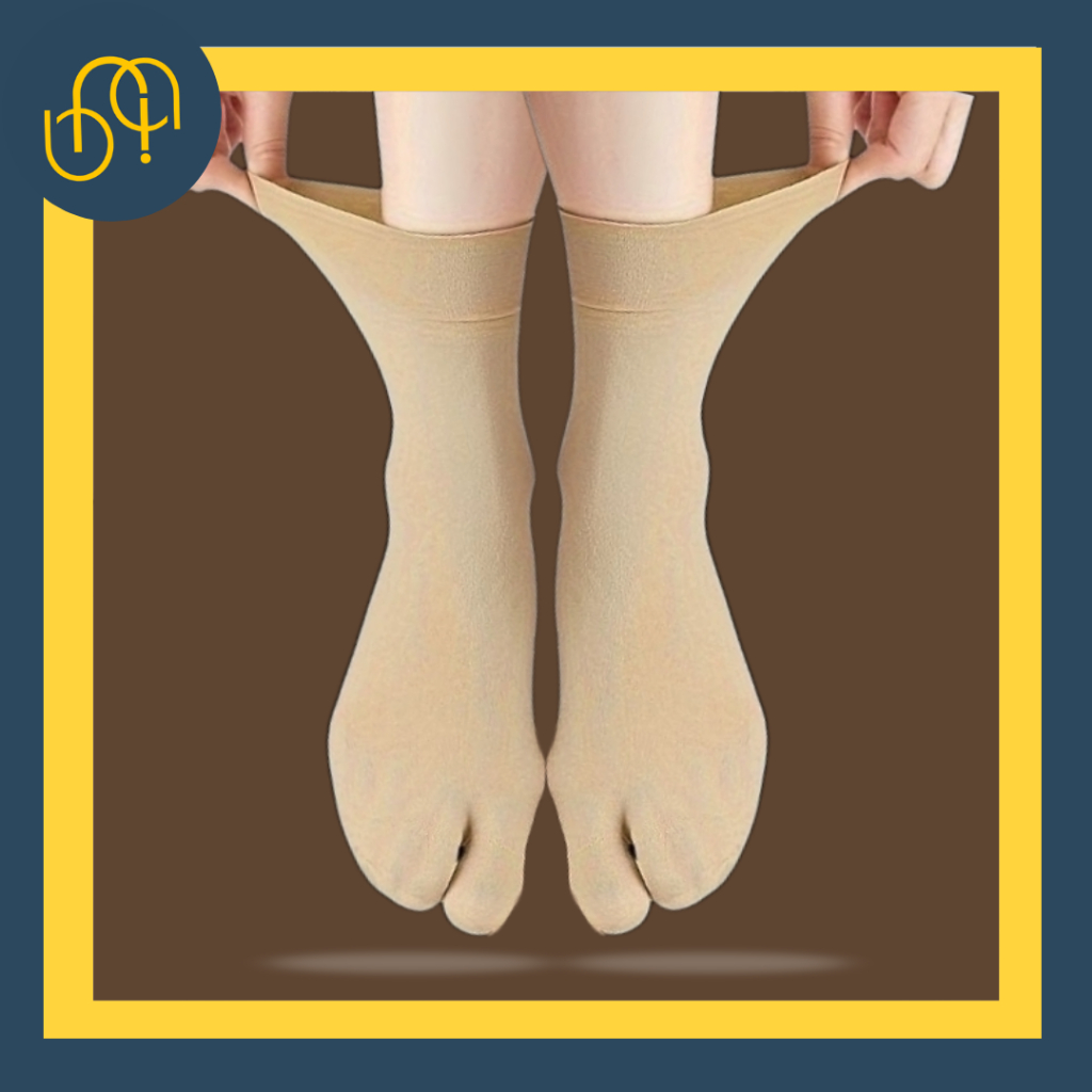 Stocking Warna Kulit Anti Slip Jempol Wanita Muslimah Tebal Panjang NaaiShop
