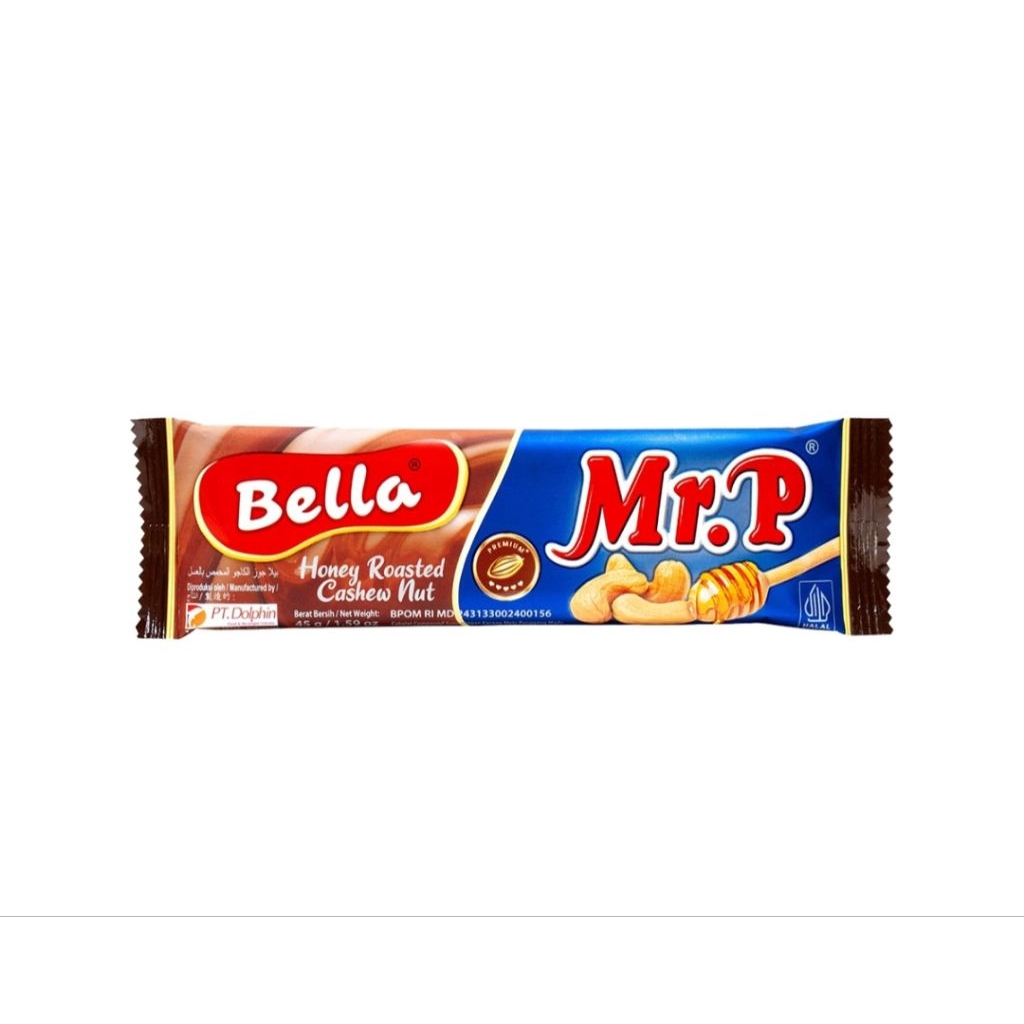 Bella Mr. P Cokelat Batang Honey Roasted Cashew Nut 45 gram