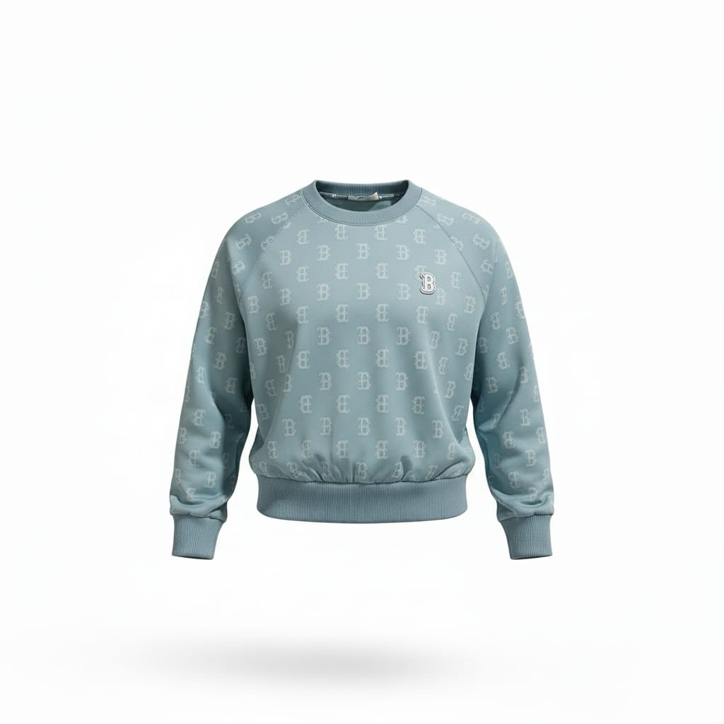 MLB CREWNECK CROPTOP HIJAU MINT XS ORIGINAL COUNTER 100% SALE
