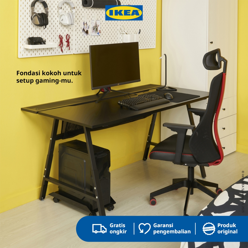 IKEA UTESPELARE Meja Gaming / Kerja Minimalis Hitam 160x80 cm