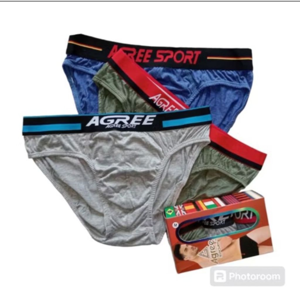 (3pcs & 6pcs) AGREE SPORT ART. 2309 Celana Dalam Pria/Cowok