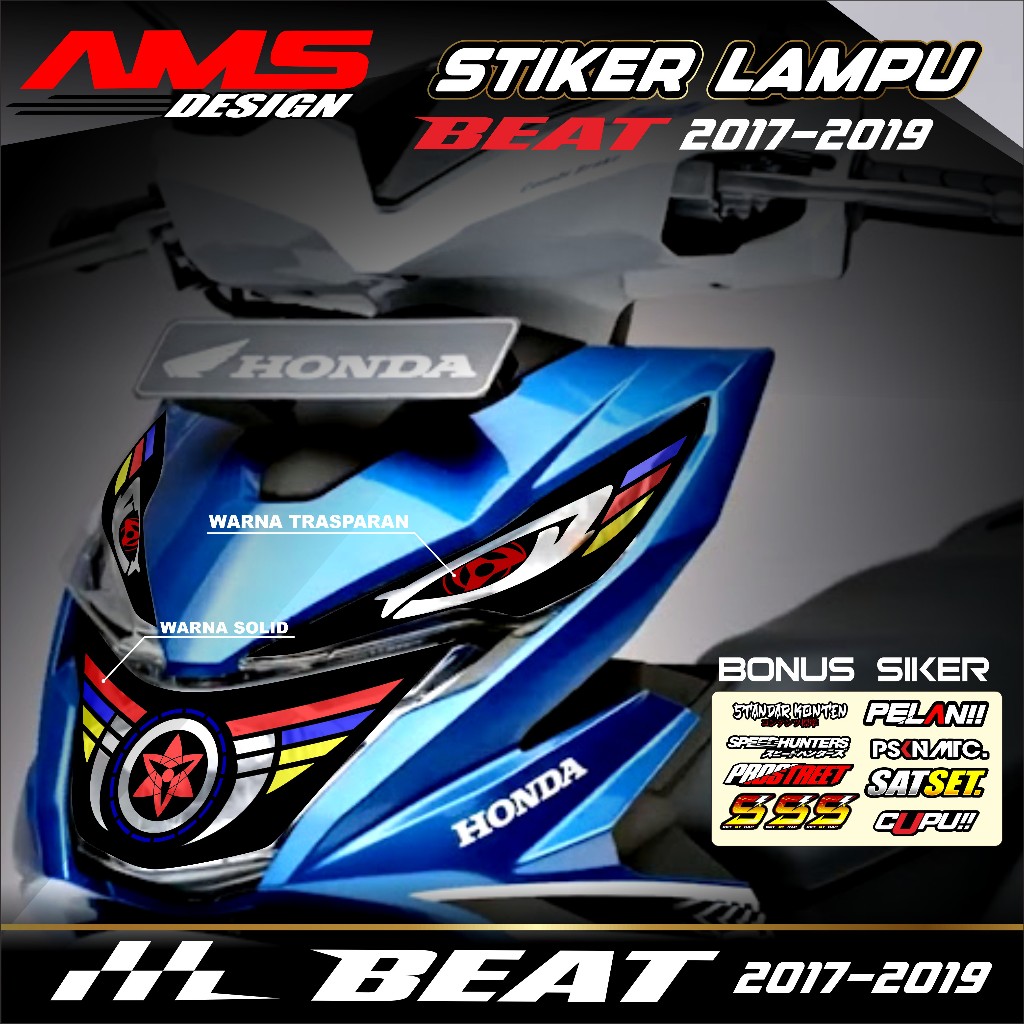 Sticker Variasi Lampu Alis Motor BEAT NEW 2017-2019 AMS PRO
