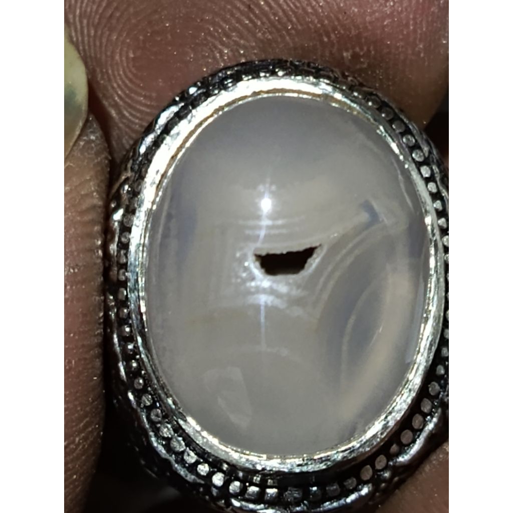 batu asli combong Sulaeman mulus super mewah ikat alpaka krum no 7 mirip perak