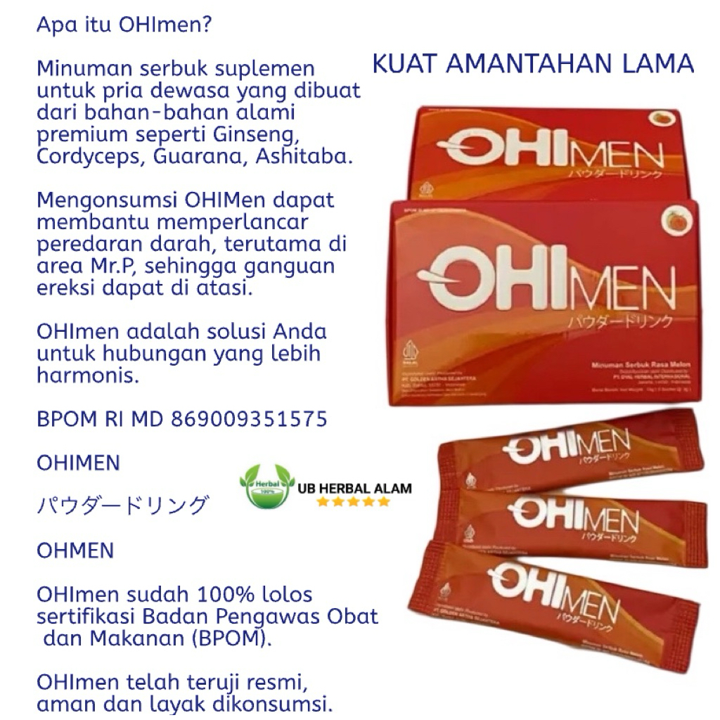 OHIMEN ( 5 Sachet ) rasa Melon STAMINA produk Original