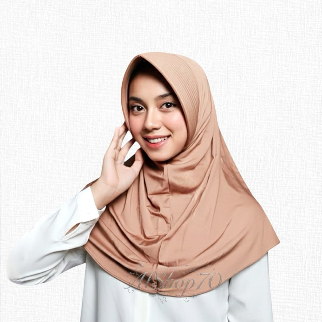 Hijab salur menutup dada pet tebal /kerudung instan/kerudung sport