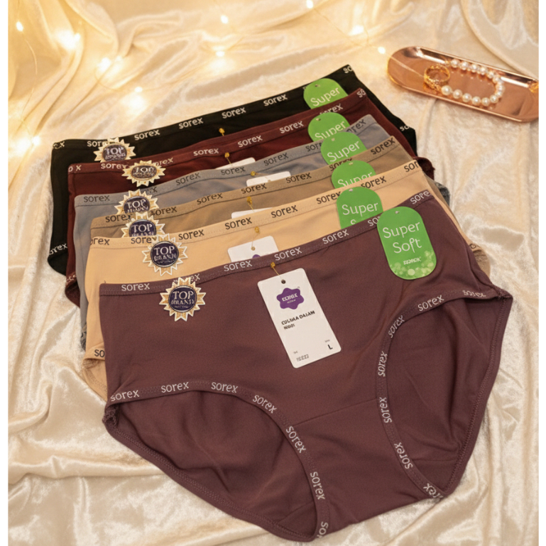 Isi 6 Pcs Celana Dalam Wanita CD Wanita Sorex 15232 Super Soft M - XXL
