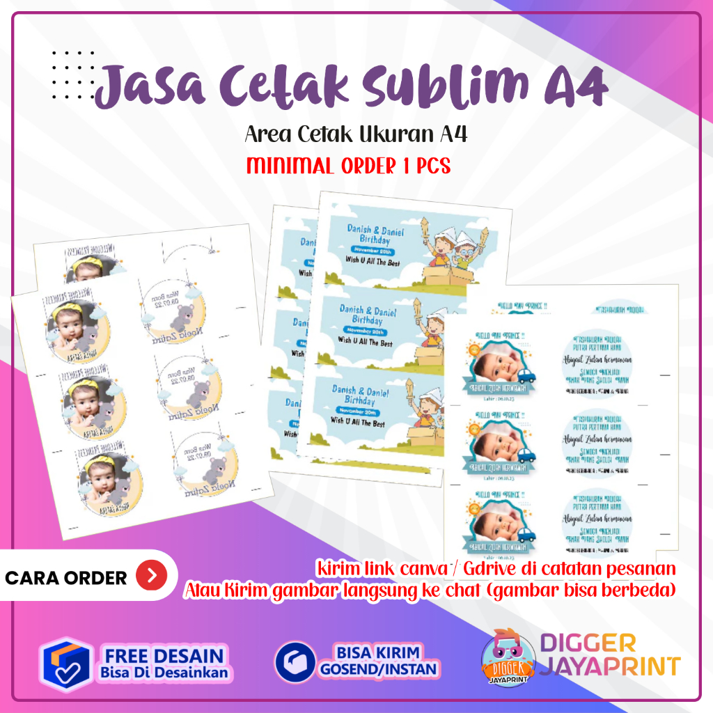 Jasa Cetak Sublim Kertas Ukuran A4 Murah