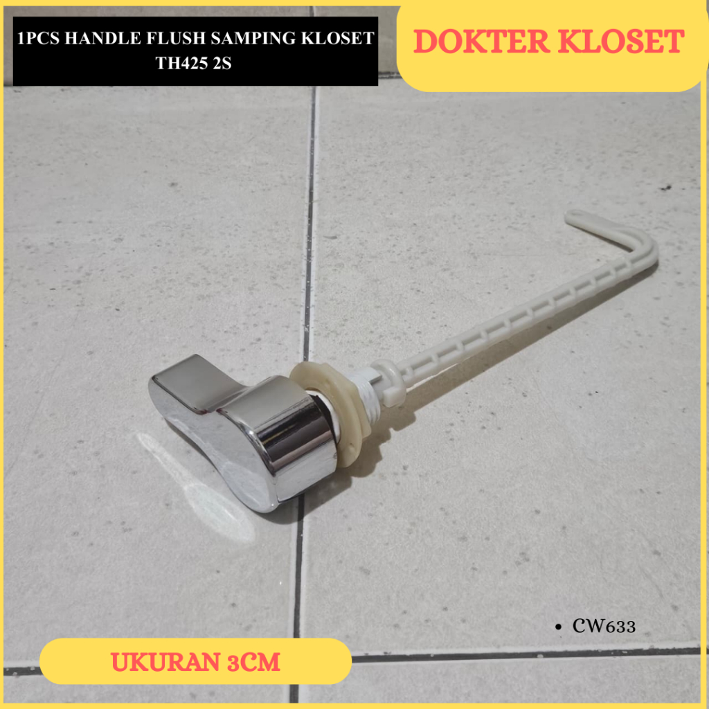 (1 pcs) Handle Flush Samping Kloset Duduk engkol Tipe TH425 2S – Kompatibel dengan TOTO, Tuas Pembil