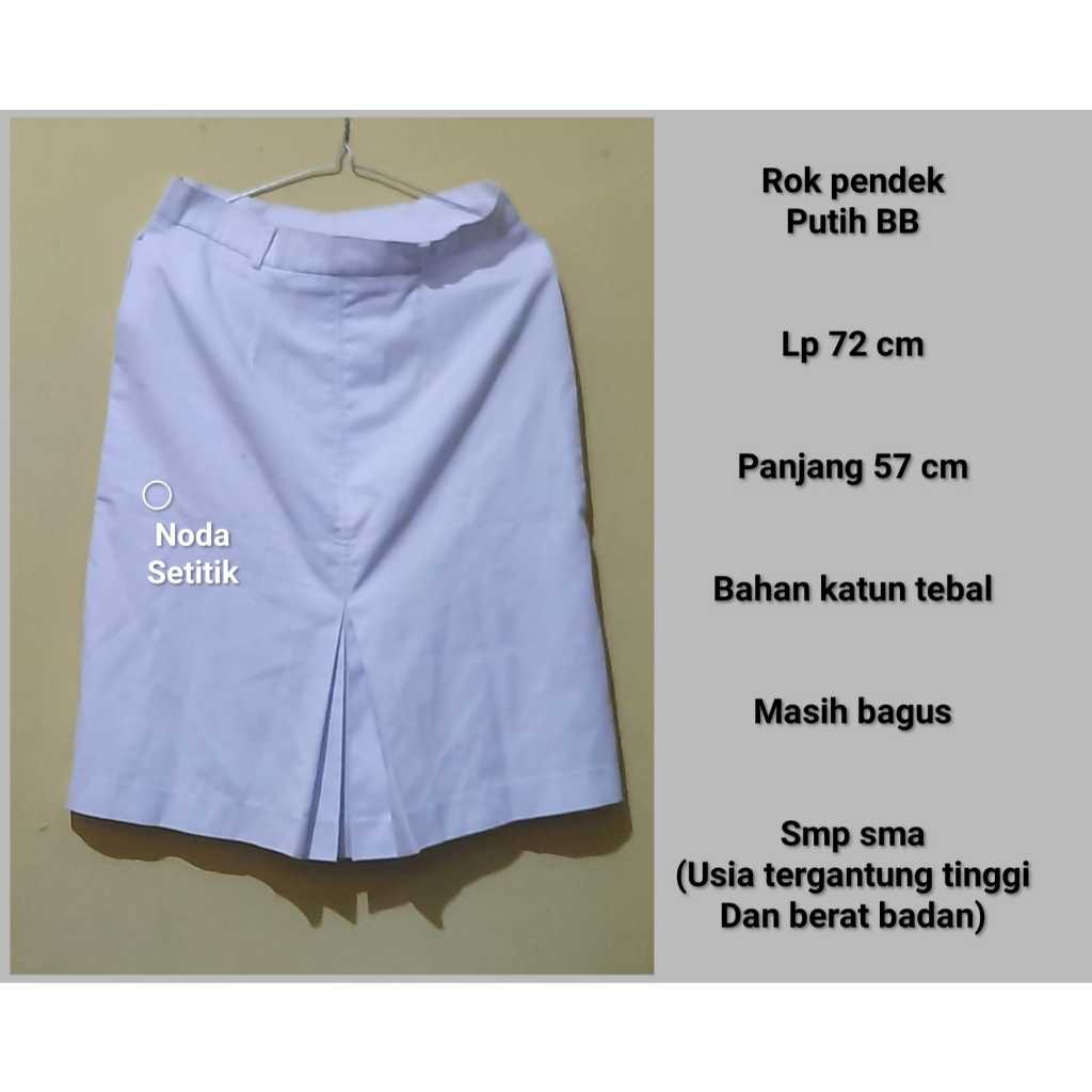 Rok putih pendek seragam sekolah anak perempuan prelove bawahan sragam murah meriah