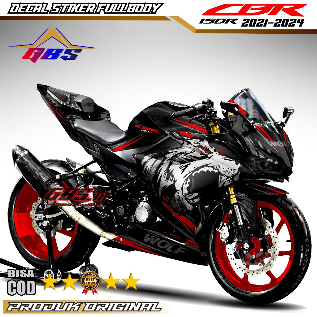 Decal Variasi Cbr 150r k45r 2021 2022 2023 2024 Fullbody Stiker CBR 150R K45R Desain Wolf Keren
