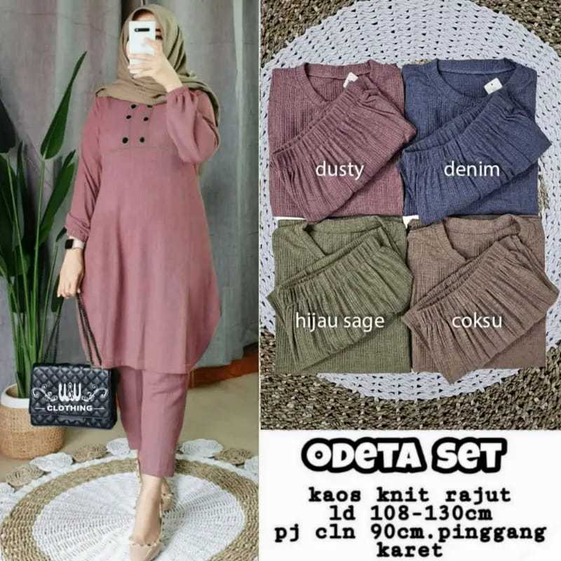 ONE SET ODETA//SETELAN WANITA TERBARU POLOS PREMIUM