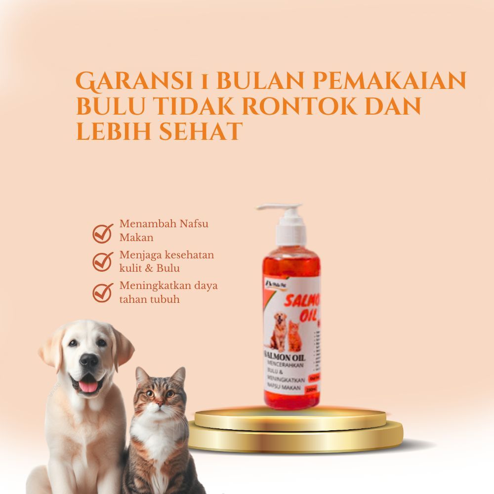 250ml - MINYAK IKAN SALMON / SALMON OIL / MINYAK SALMON / MINYAK IKAN / VITAMIN BULU KUCING DAN ANJI