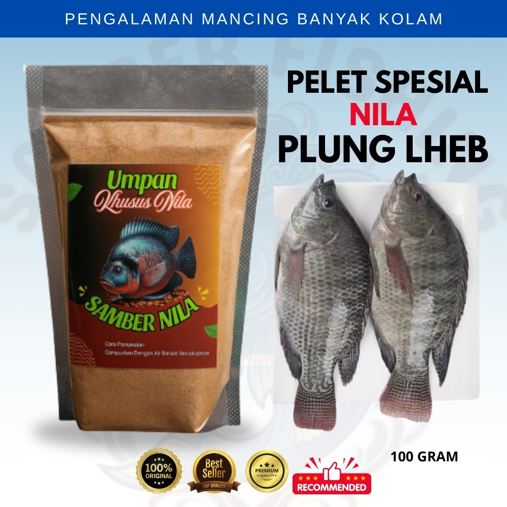 Pelet Nila Samber Plung Lheb Umpan Ikan Nila Untuk Mancing Galatama, Harian, Lomba