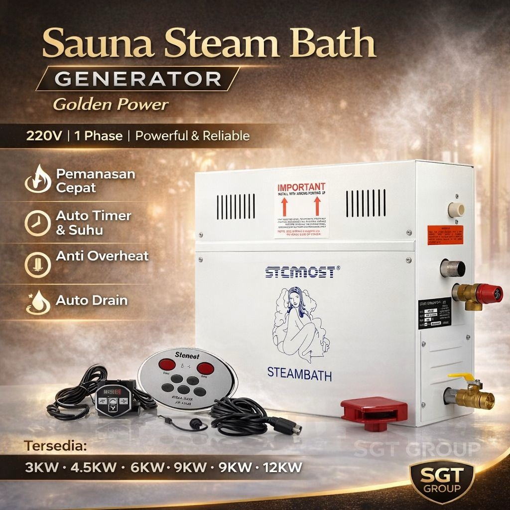 Steam Generator Sauna Bath Machine Golden Power Japan Mesin Uap Sauna Mandi Spa Room Uap Elektrik Al