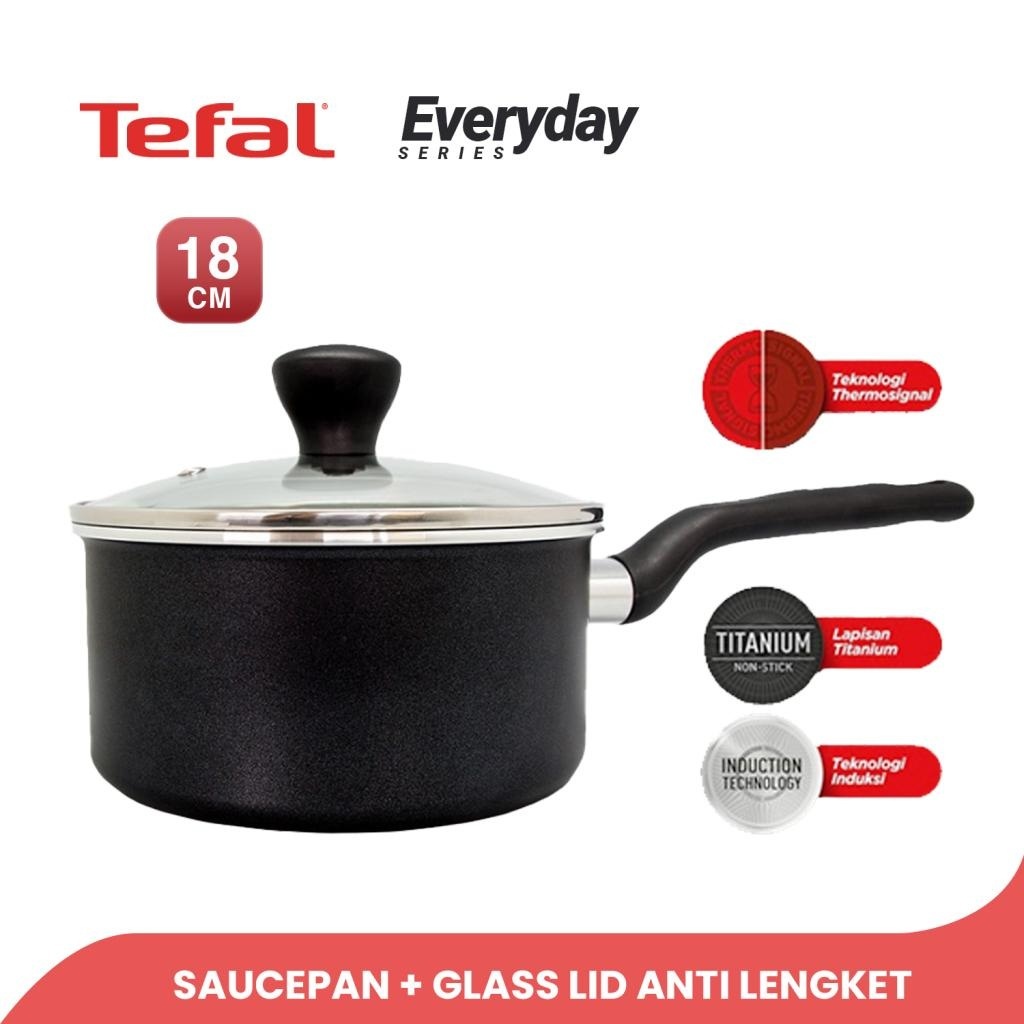 TEFAL EVERYDAY SAUCE PAN + GLASS LID 18 CM