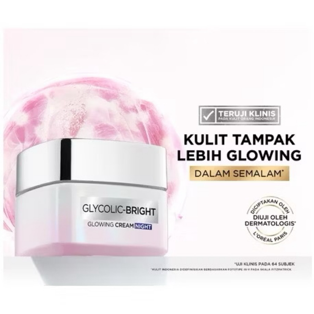 loreal glycolic bright glowing cream night