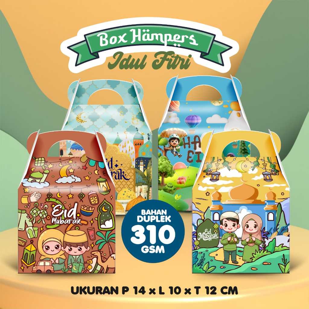 [5pcs] GABLE BOX | BOX HAMPERS LEBARAN BAHAN TEBAL DUPLEX | Hampers Lebaran | Bingkisan Lebaran Parc