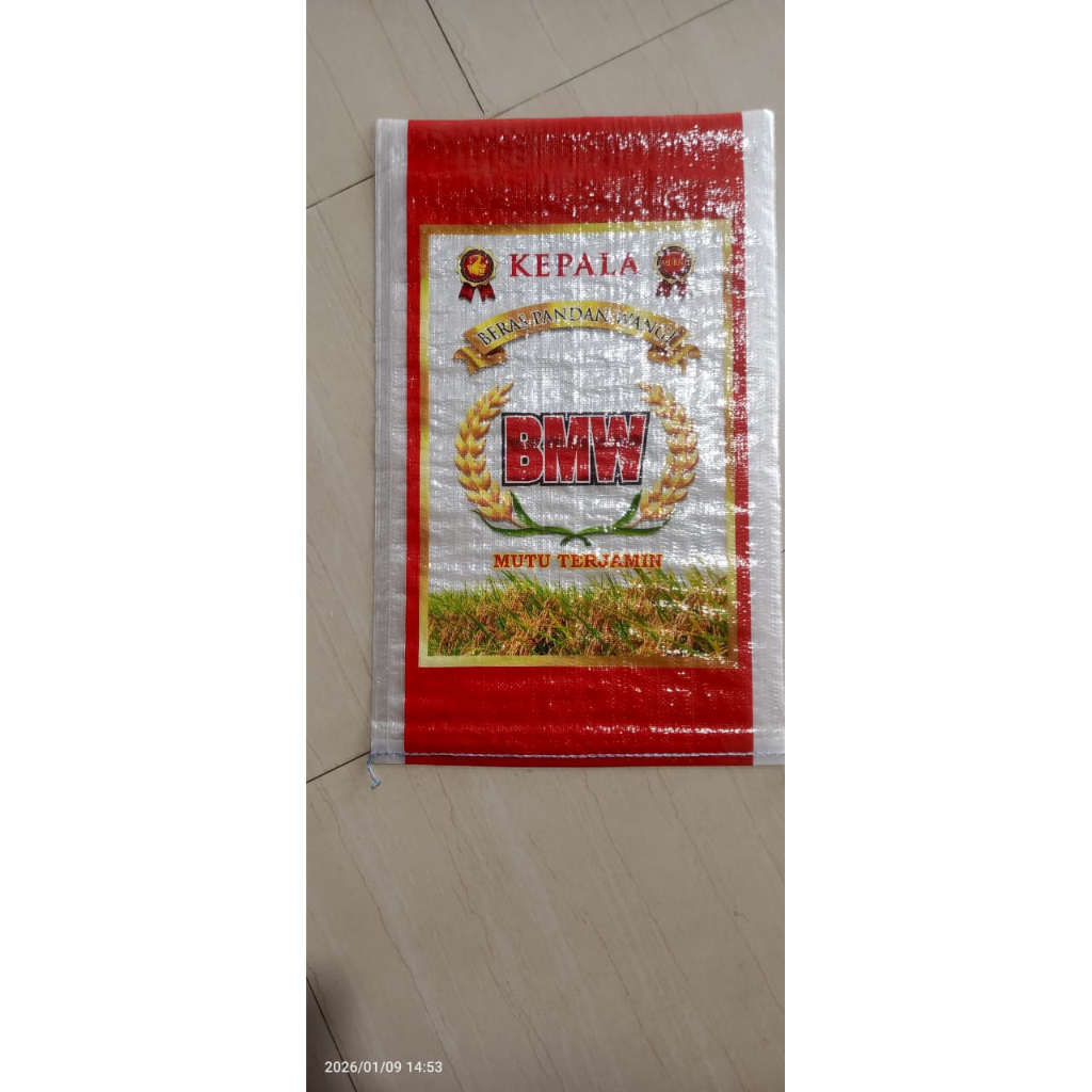 karung beras laminasi 25kg cap BMW