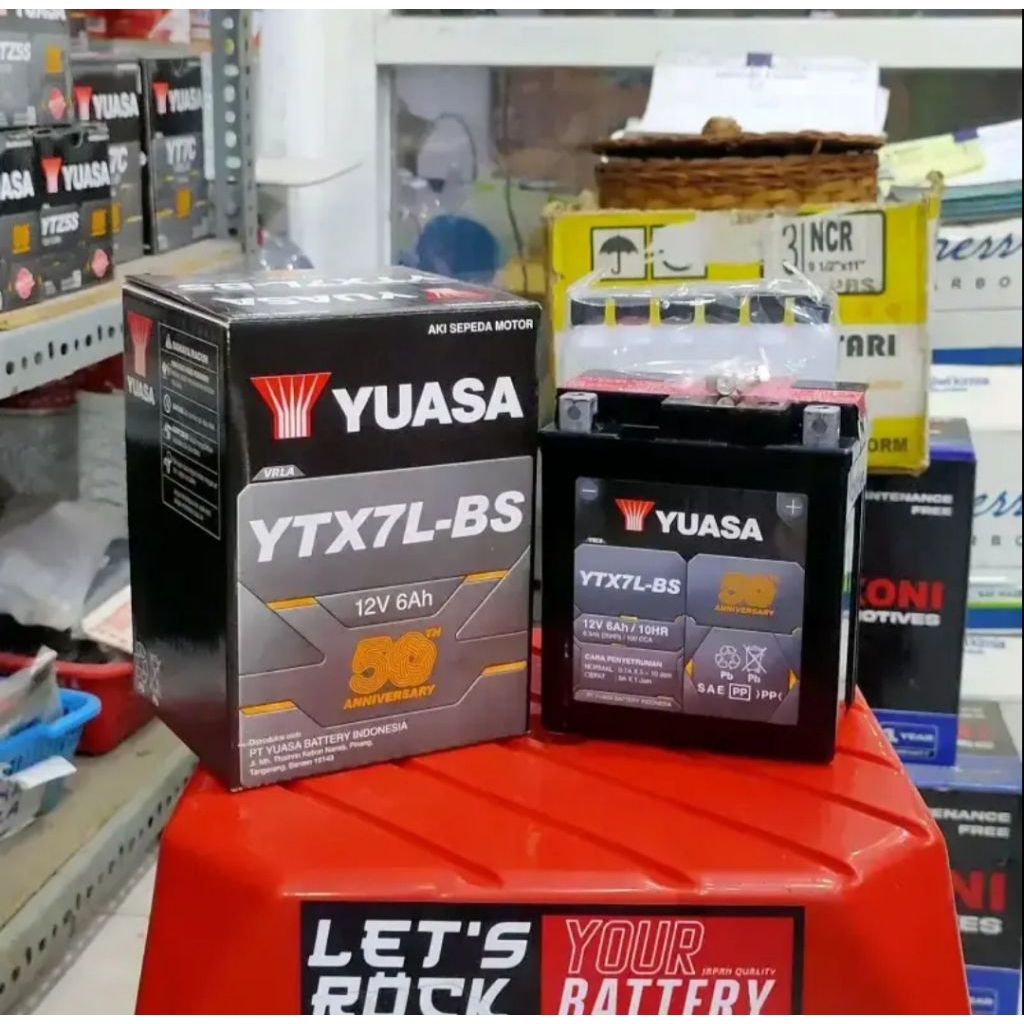 Aki Yuasa YTX7L-BS Aki Kering KLX 150 CBR250 KLX 250 W175 Vespa Matic Original Asli Yuasa