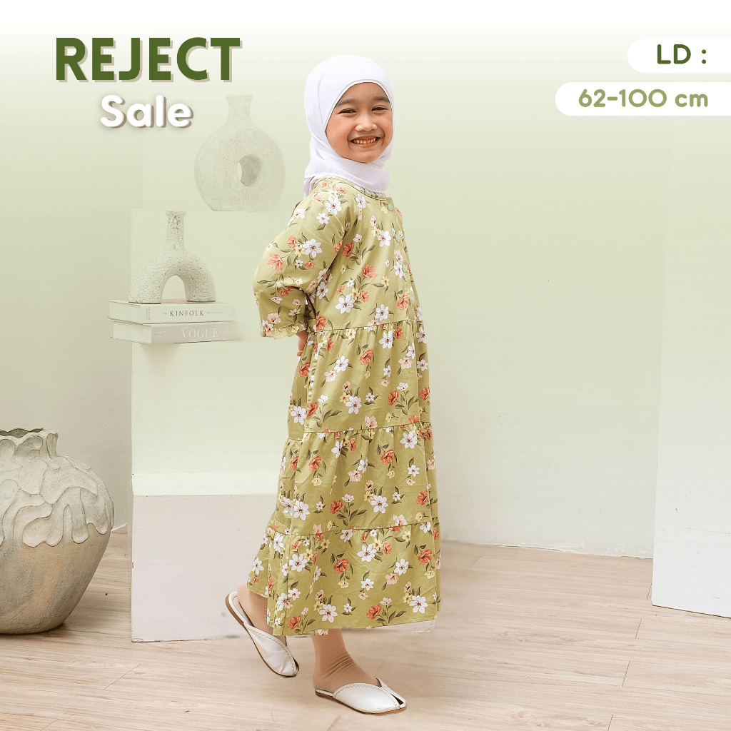 REJECT SALE | Gamis Lengan Panjang | Gamis Katun Sunly Terbaru Anak | SIze S - 16