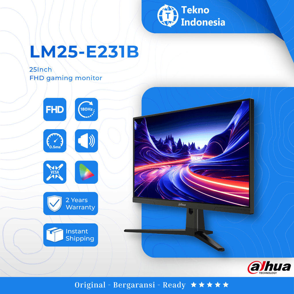 Dahua Gaming Monitor 25" inch LM25-E231B dan 27" inch LM27-E231B support VESA FullHD 180Hz FHD HDMI