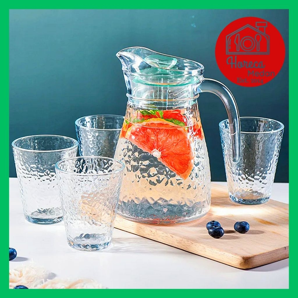 Royal - WATER JUG KACA SET / DRINK SET TEKO 1PC GELAS 4PC / PITCHER JAR GIFT SET