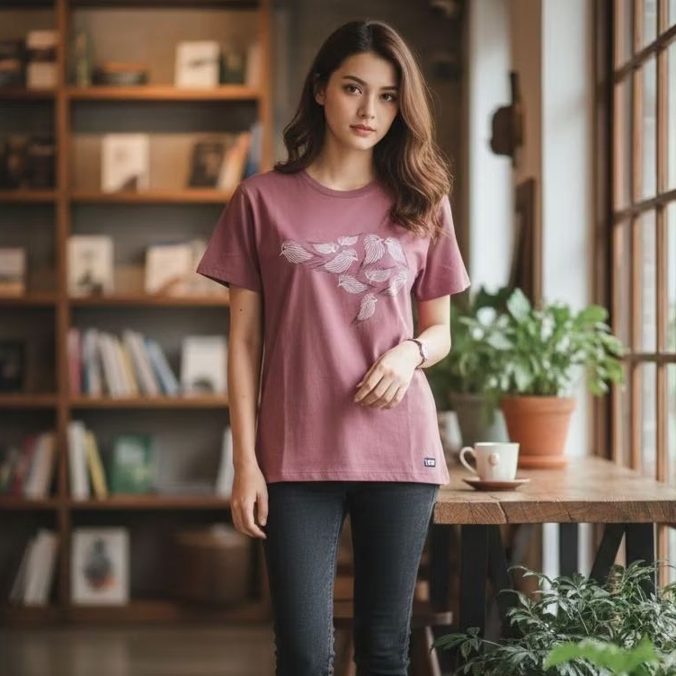 [PRELOVED] Atasan kaos dagadu wanita - pink rose