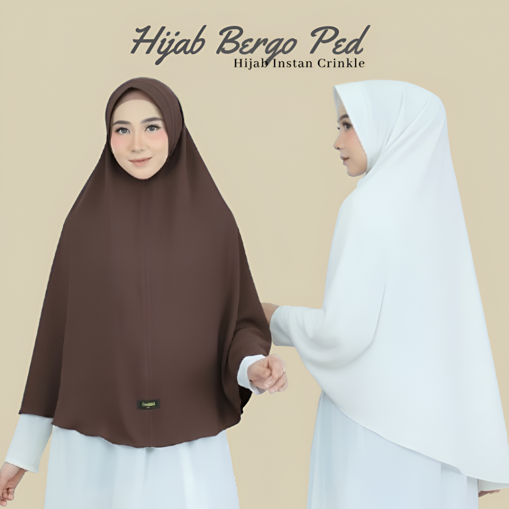 Hijab Bergo Crinkle Airflow Pet Tanpa Tali /Hijab Instan Crinkle Pet Antem Size XL