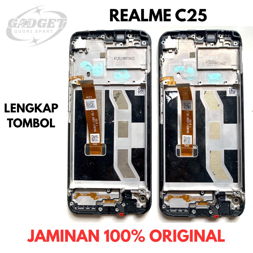 FRAME PAPAN LCD LENGKAP TOMBOL REALME C25 ORIGINAL ASLI COPOTAN