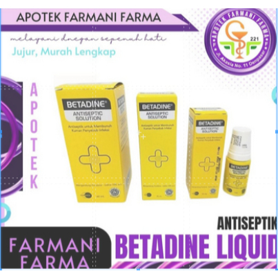 BETADINE CAIR / BETADINE SOLUTION  60 ML/ BETADINE LIQUID / OBAT LUKA / ANTISEPTIK LUKA 60ML