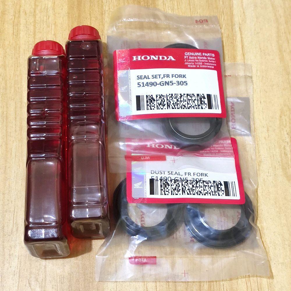 Paket Oli Shockbreaker + Seal Shock Depan + Seal Debu Vario 125 150 Beat Supra Spacy Genio