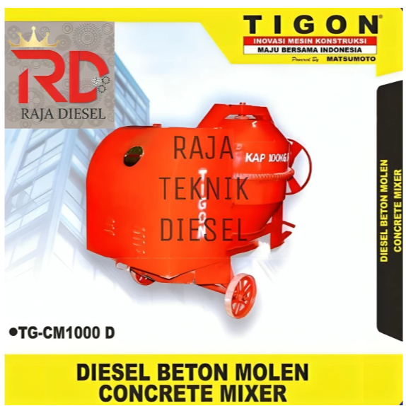 Beton Molen Concrete Mixer Semen TIGON 1000 Liter ORIGINAL