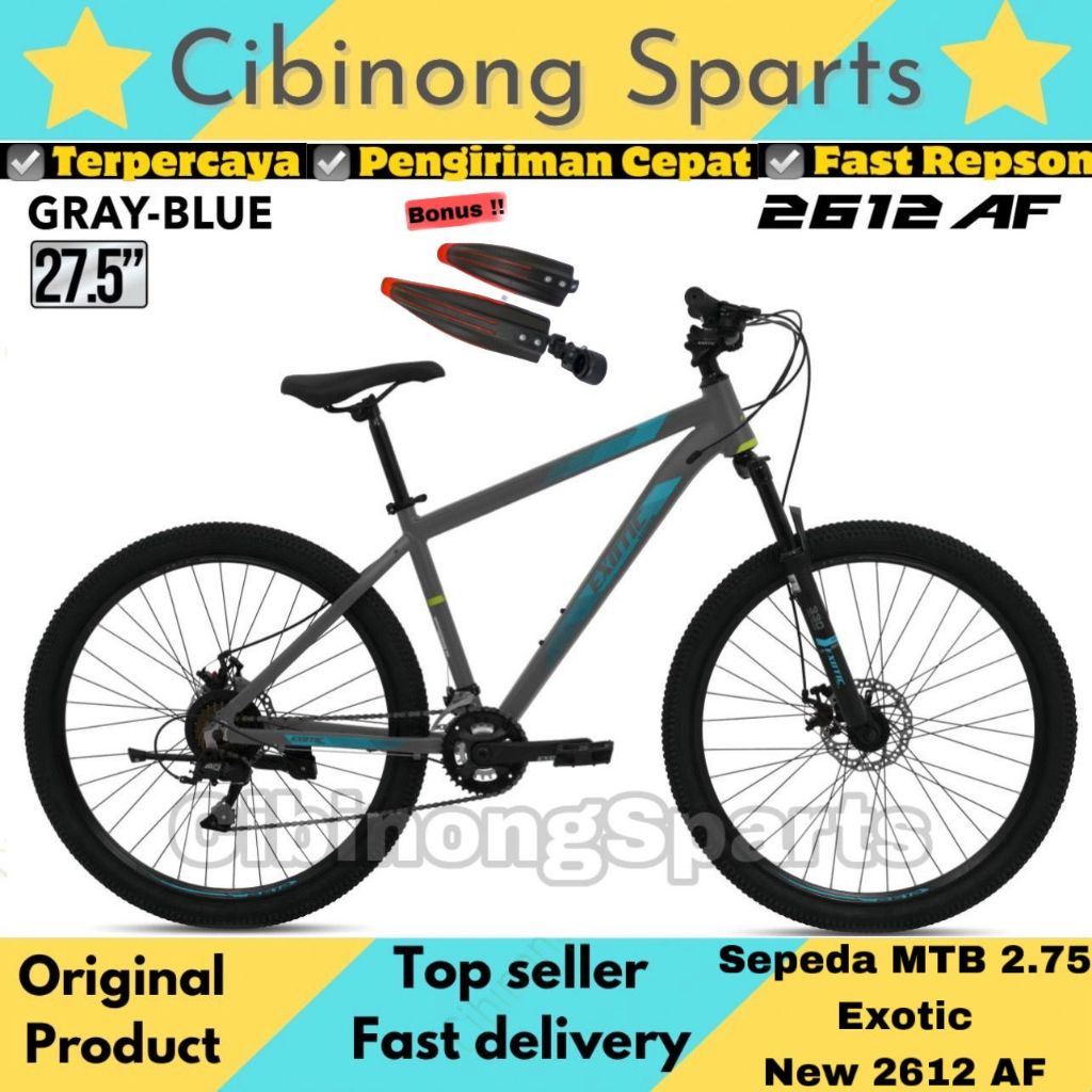 Sepeda Gunung MTB 27.5 Exotic 2618AR 10Speeds / 2612AH 9Speeds / 2612AF 8 Speeds Hidrolik New Produc