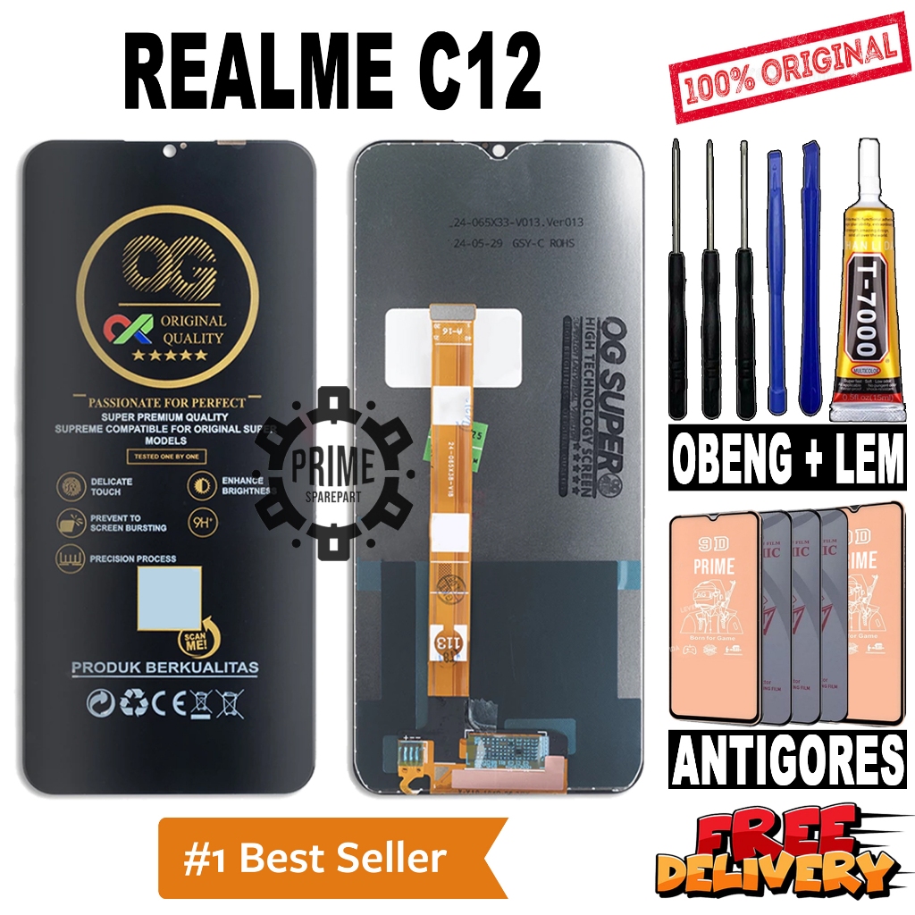 LCD TOUCHSCREEN REALME C12 ORIGINAL OEM LCD REALME C12 FULLSET