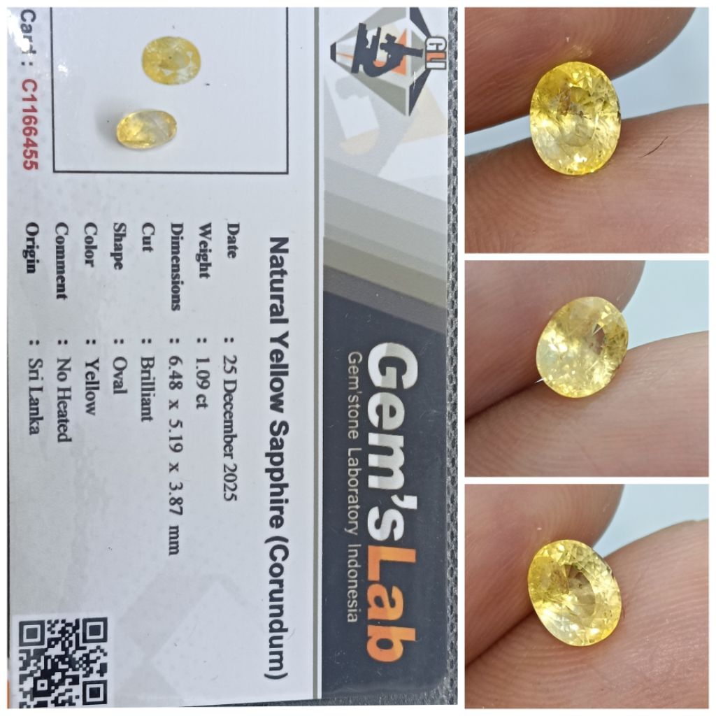 Natural Yellow sapphire Ceylon mini top Luster-kristal memo GLI safir Srilanka