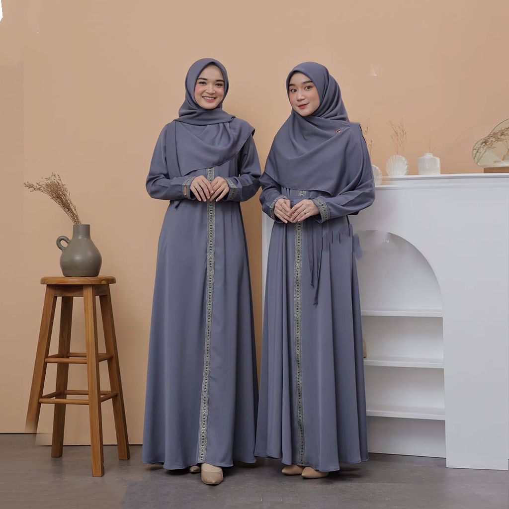 limited gamis abaya turkey/abaya dress terbaru 2024/abaya saudi arab full renda garis bawah/abaya