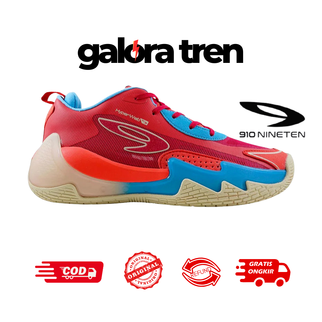 910 NAKAMI FLOW CORAL/BIRU-MD/PUTIH - Sepatu Basket / Nakami Flow 910Nineten