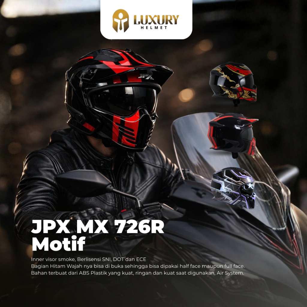 Helm Modular JPX MX 726R Motif MX04 Marz