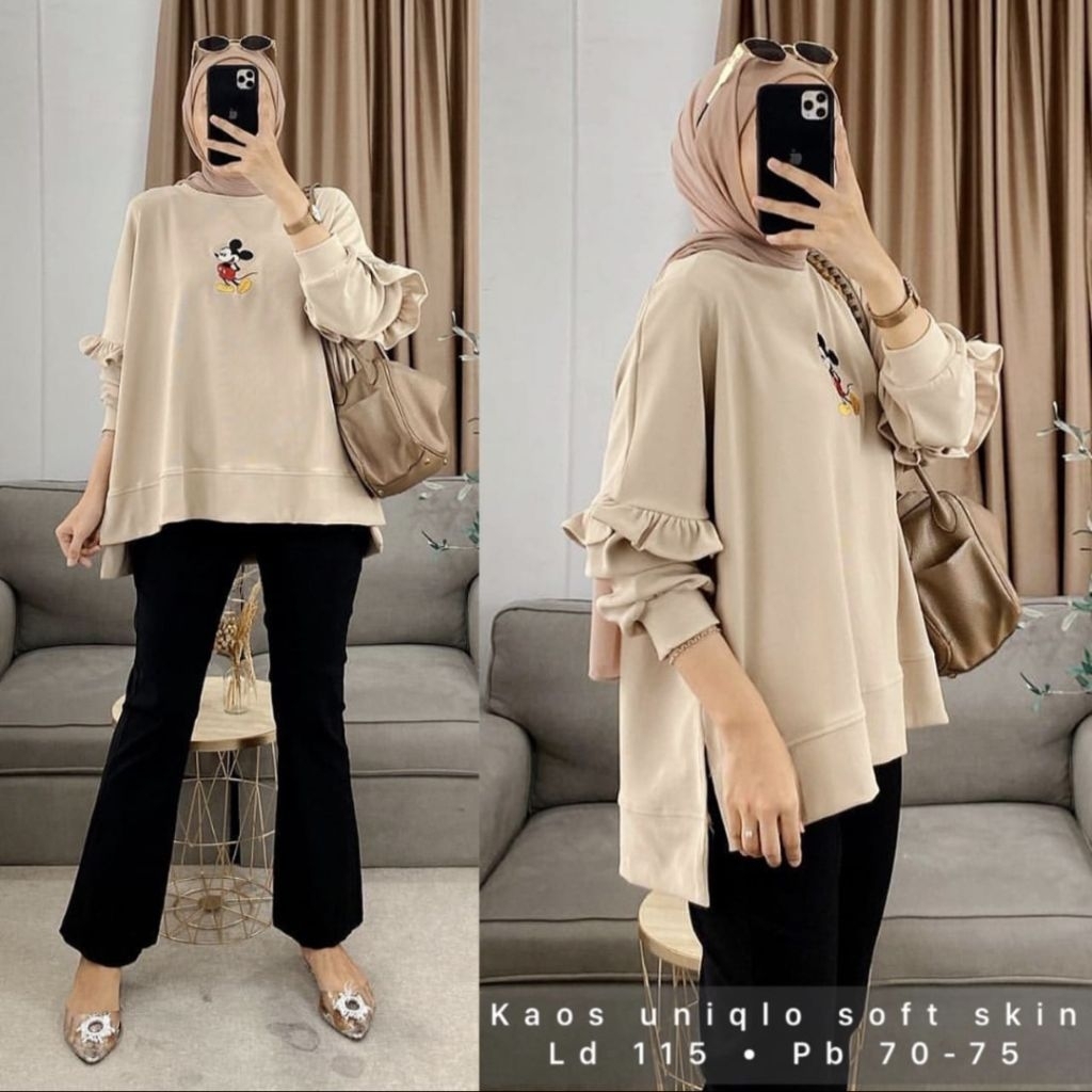 KAOS UNIQLO SOFT SKIN wanita Jumbo