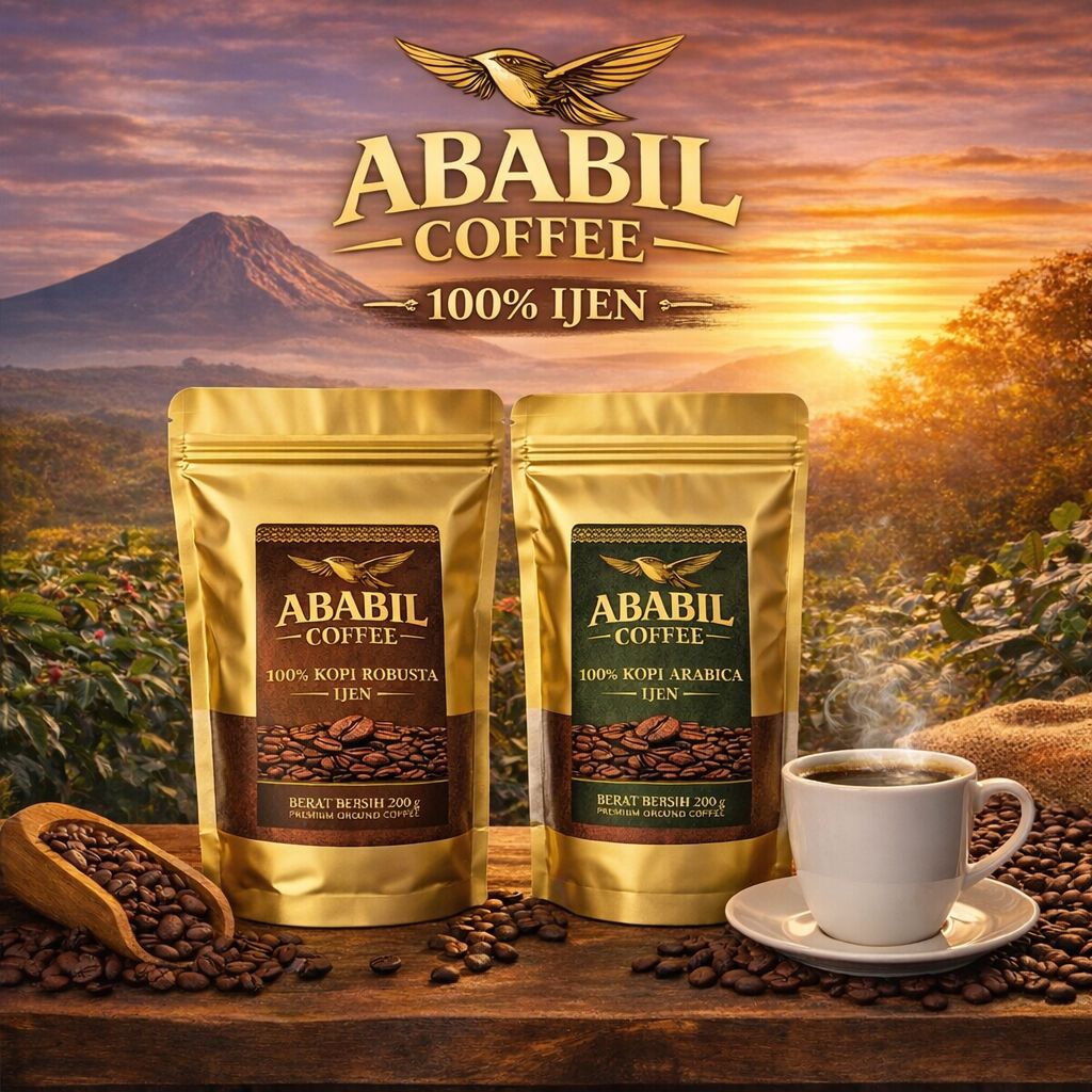 ABABIL COFFEE – Kopi Bubuk Arabica & Robusta Ijen 200g | 100% IJEN