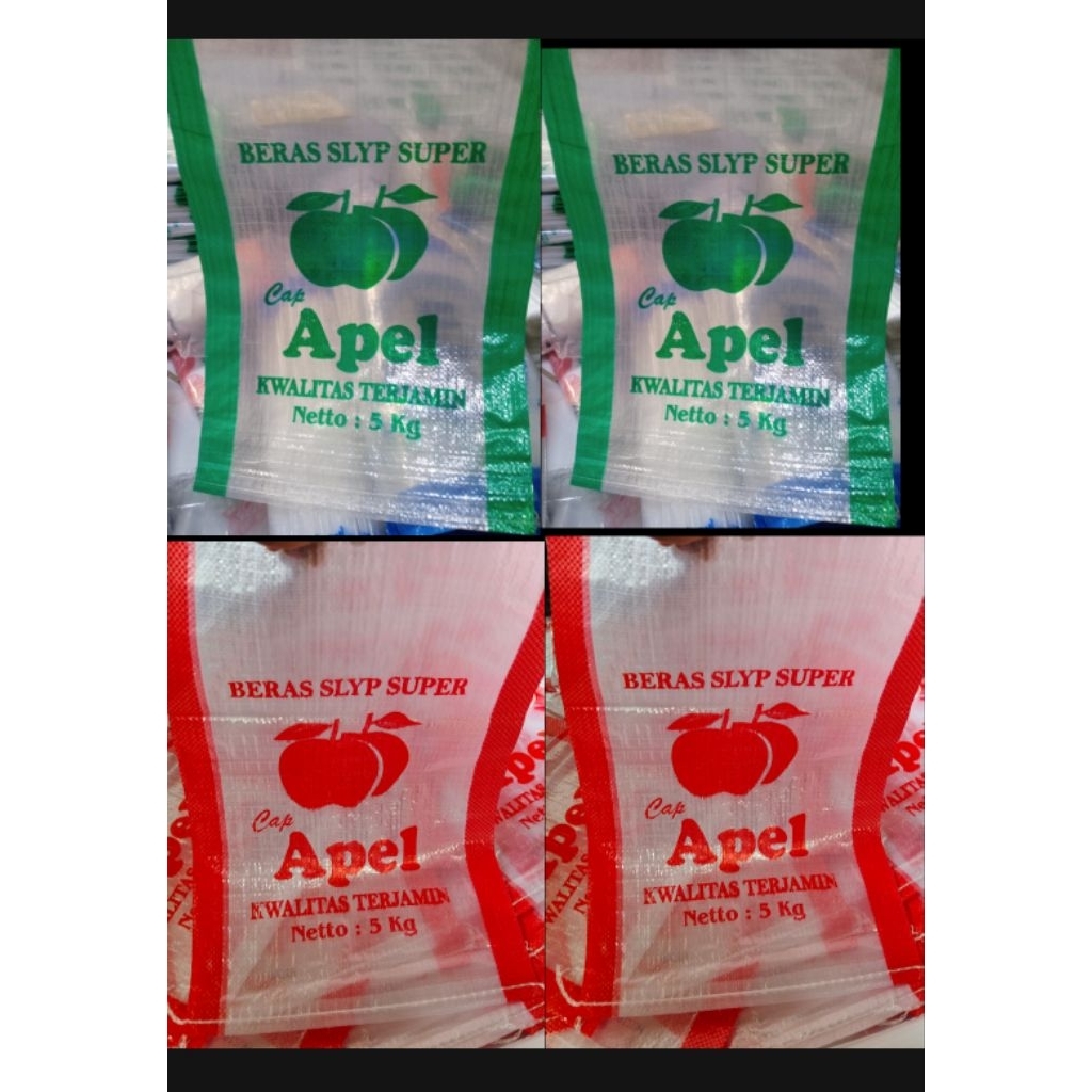 Kemasan Karung Beras Sablon 5Kg Apel Isi 50 Lembar
