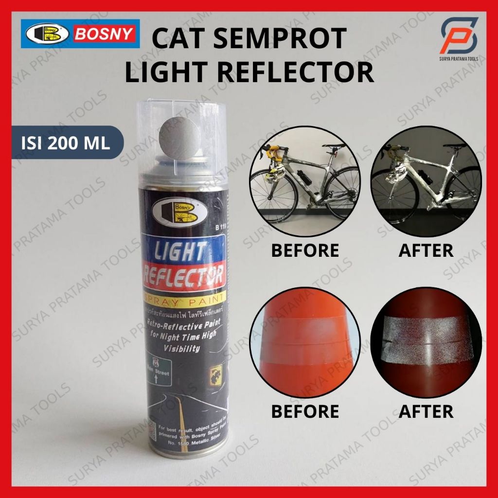 BOSNY Light Reflector Spray Paint 200ml Cat Semprot Reflektif Cahaya Original Thailand