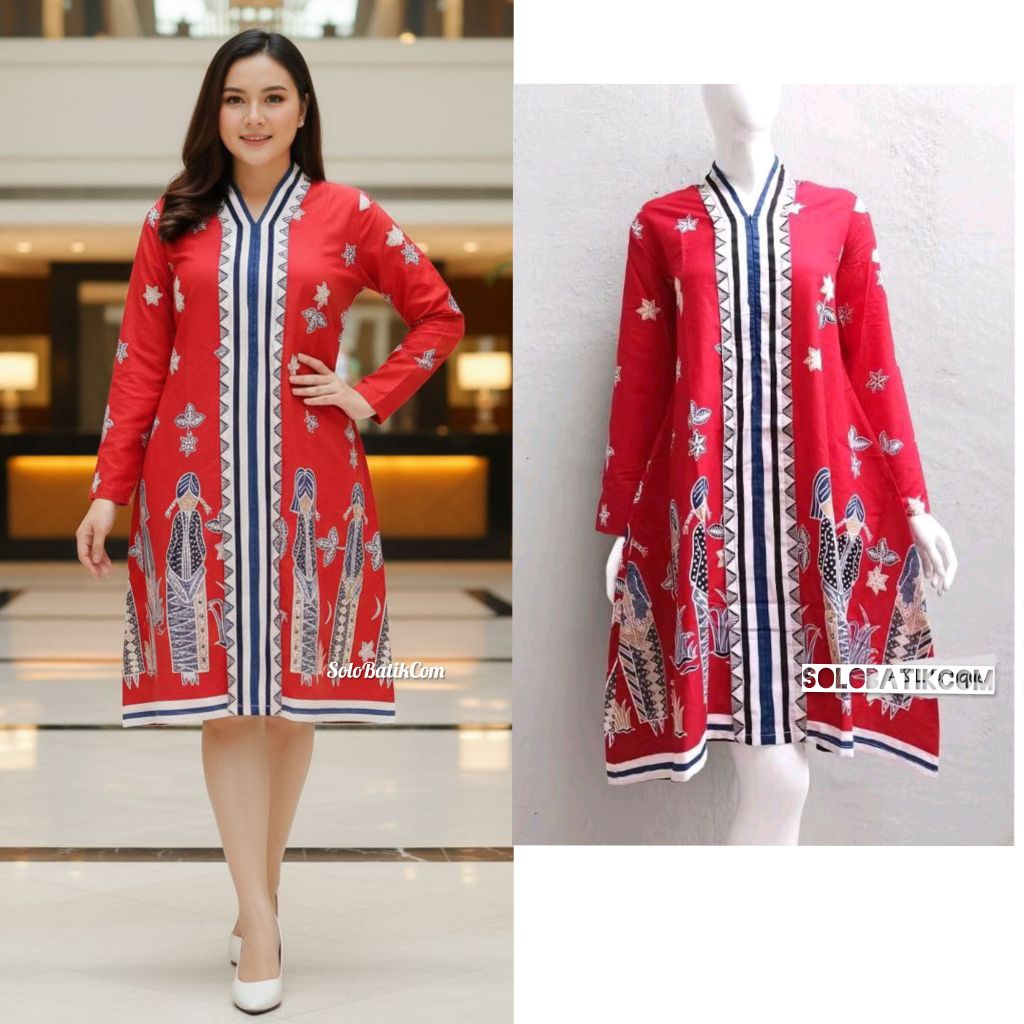 TUNIK BATIK SOLO MBOK JAMU DRES BATIK JUMPUTAN