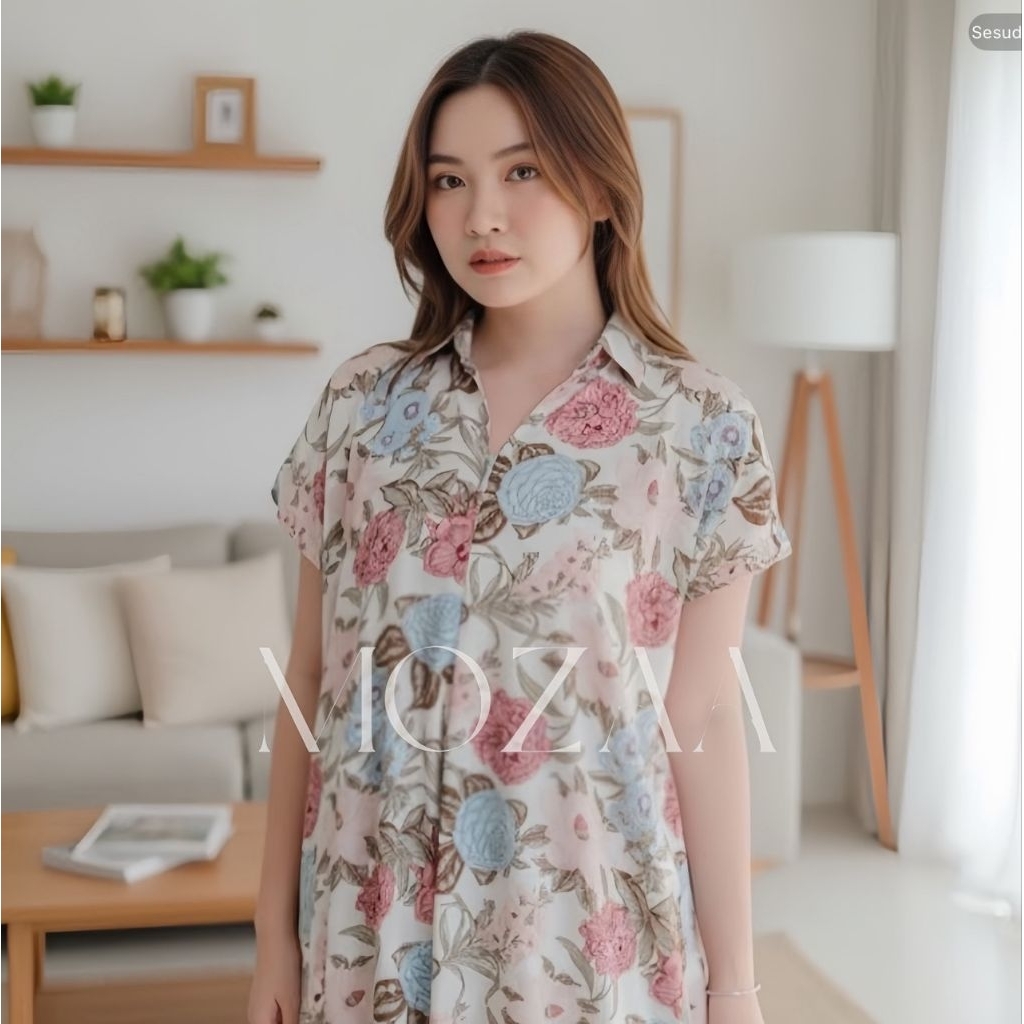 MOZAA.ID - DASTER TIARA BUSUI RAYON MOTIF DRESS BUMIL JULBO