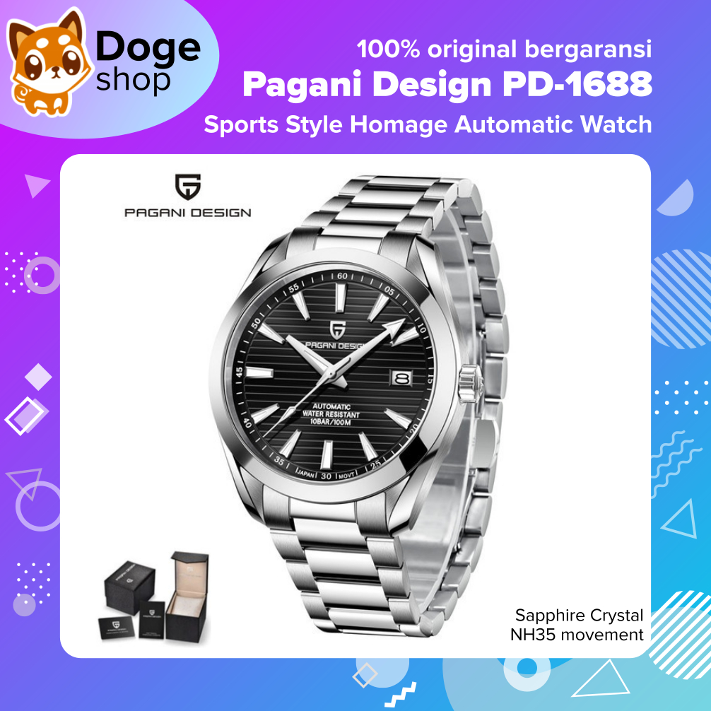 Pagani Design PD-1688 Homage Watch NH35 Japan Automatic Movement PD1688 Jam Tangan Sapphire