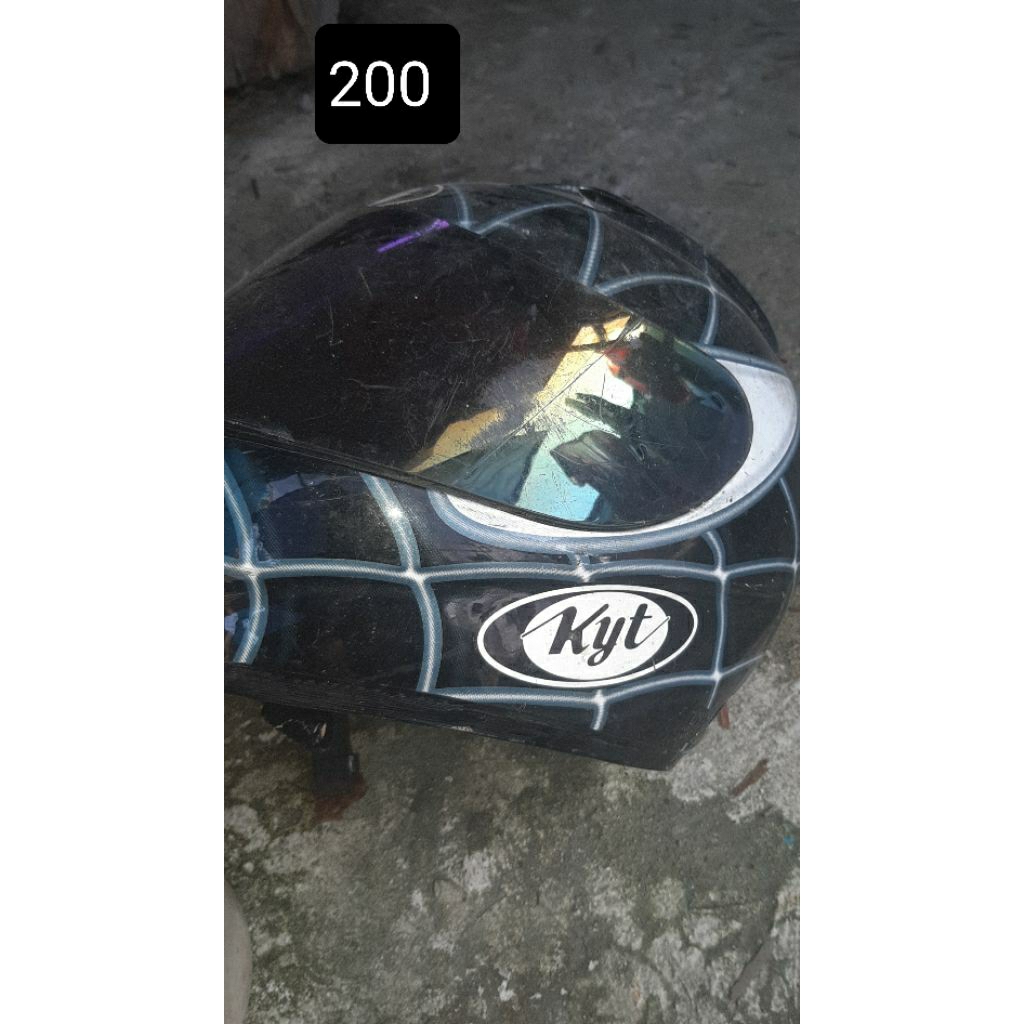 helm kyt rc7 motif spiderman bekas minus