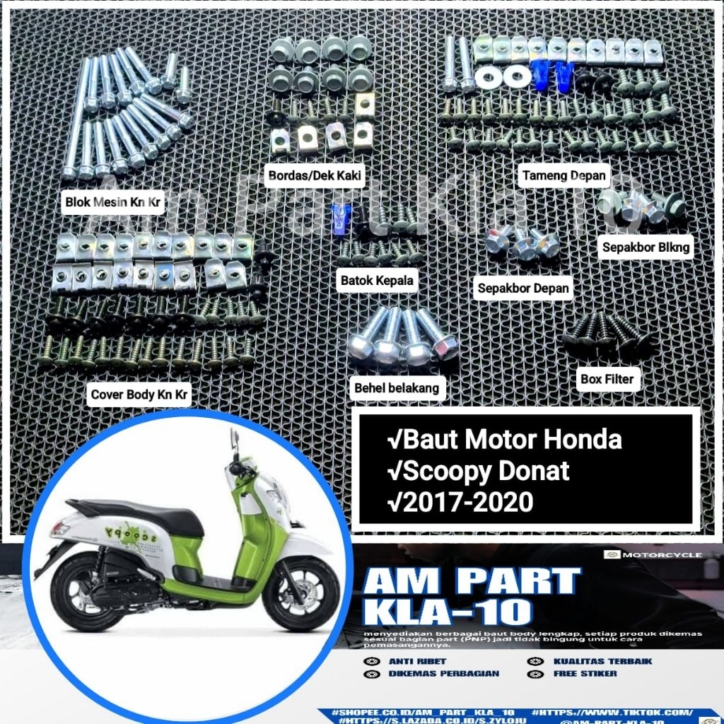 Baut Body Lengkap Honda Scoopy Donat-Baut Body Fullset Scoopy donat 2017-2020